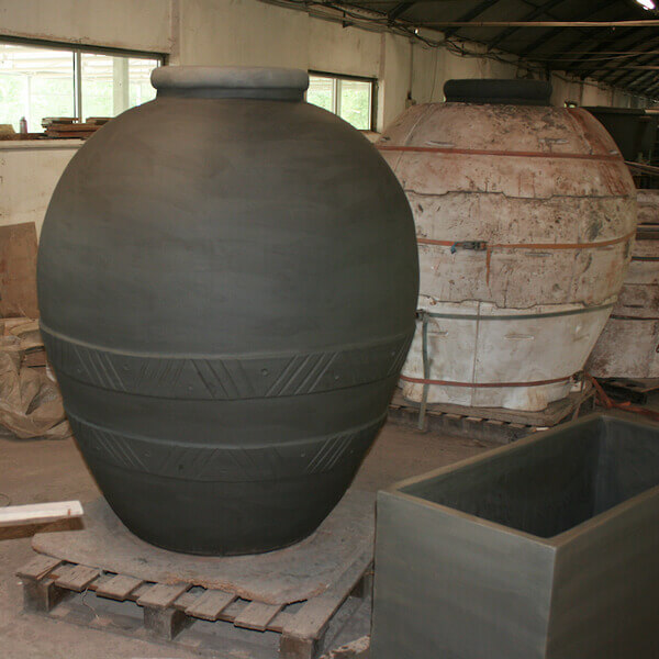 A large size amphora being produced in Tuscany, Italy.